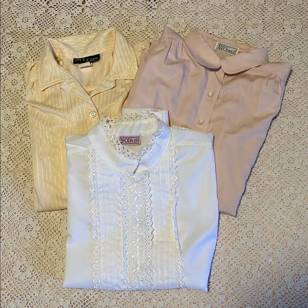3 Vintage Long Sleeve Blouses